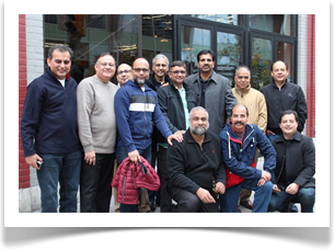 Group photo outside bowling alley
